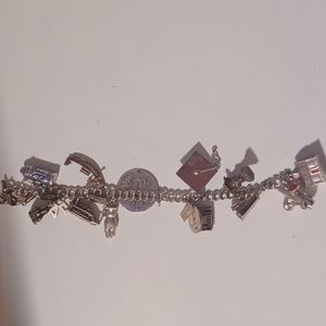 Gorgeous Vintage Charm Bracelet Loaded W/ 14 RARE & UNIQUE CHARMS!